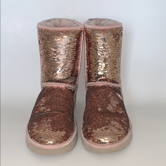 rose gold sequin uggs